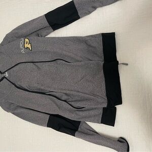 Gray and Black Purdue Zip-Up Jacket